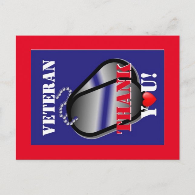 Postal Veteranos Gracias Postcard