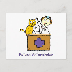 Postal Veterinario futuro - Chica con gato