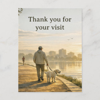 Postal Veterinary Thank‑You Postcard – Quiet Walk Design