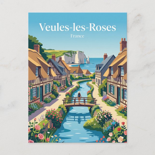 Postal Veules-les-Roses Francia (Anverso)