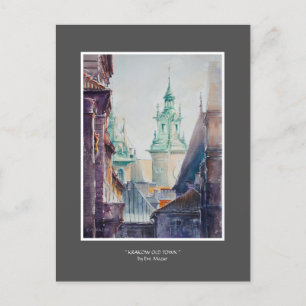 Postal VEVE Pintado Cracovia, Casco Antiguo de Polonia