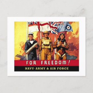 Postal VI.Ntage For Freedom Navy, Ejército, Fuerza Aérea