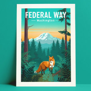 Postal Vía Federal Vintage Washington