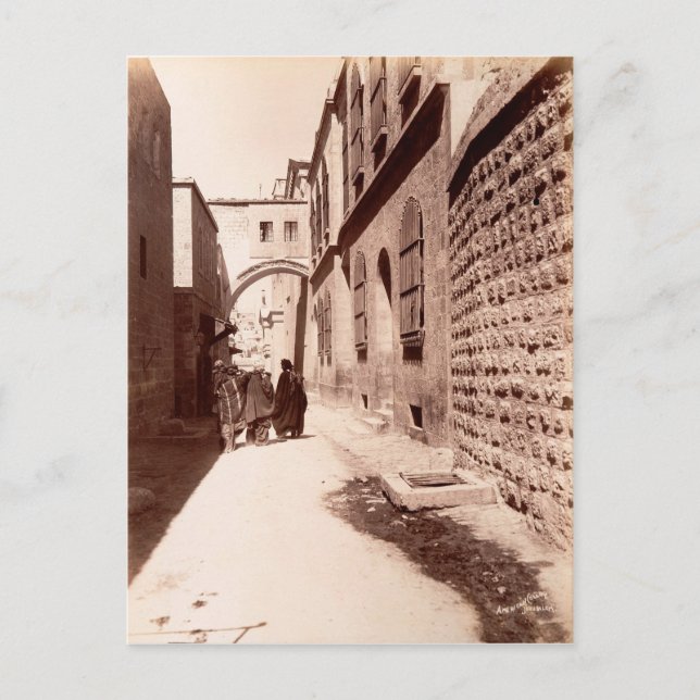 Postal Vía la calle Dolorosa en Jerusalén (Anverso)