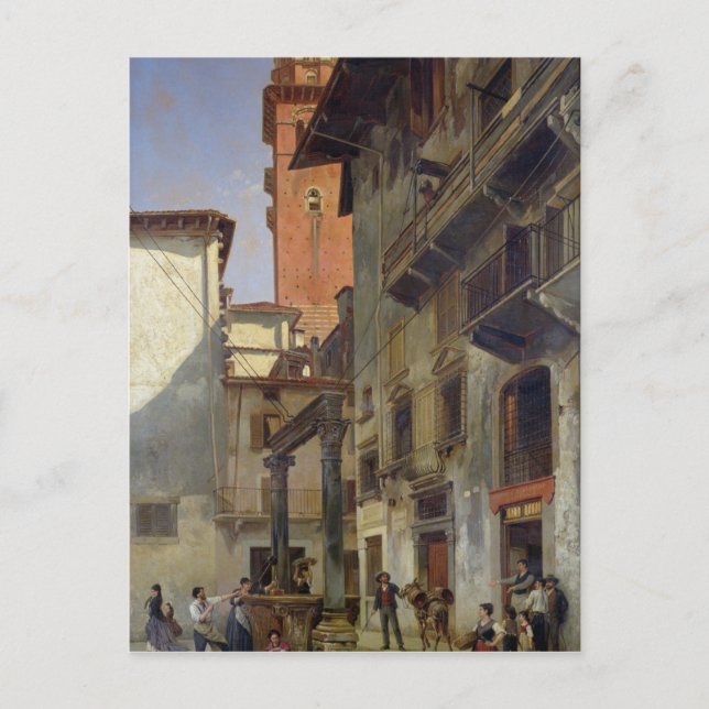 Postal Vía Mazzanti, Verona, 1880 (Anverso)