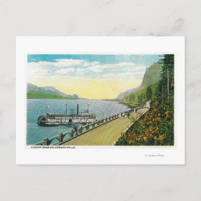 Postal Viaducto Cerca De Las Cataratas Multnomah, Río Col (Anverso)