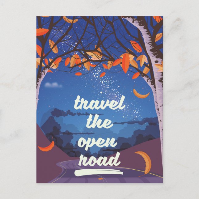 Postal Viaja por el camino abierto (Anverso)