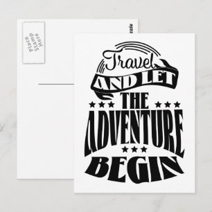 Postal Viaja y deja que la aventura comience