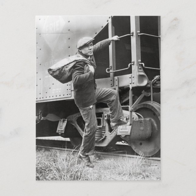Postal Viajando en los rieles, 1935 (Anverso)