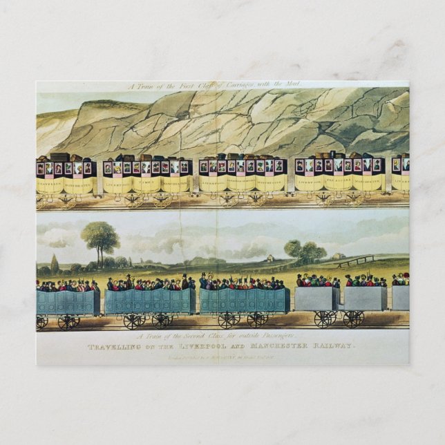 Postal Viajando por el Liverpool y Manchester (Anverso)