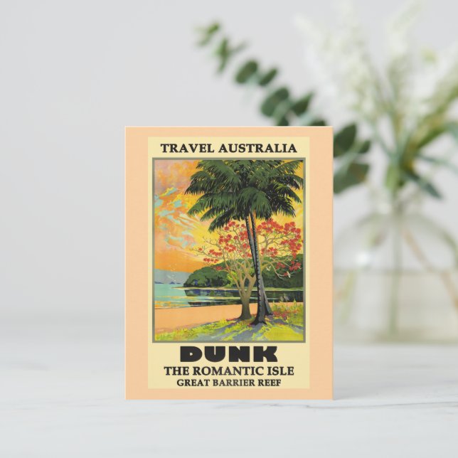 Postal Viajar a Australia, Isla Dunk, (Anverso de pie)