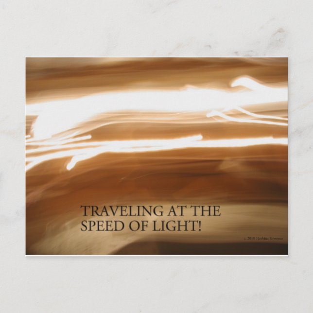 POSTAL VIAJAR A LA VELOCIDAD DE LA LUZ (Anverso)