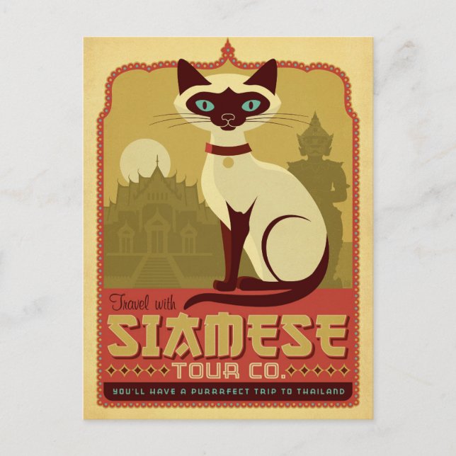 Postal Viajar con Siamese Tour Co. (Anverso)