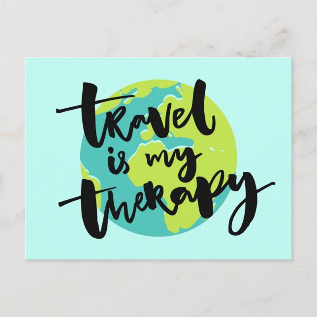 Postal Viajar es mi terapia (Anverso)