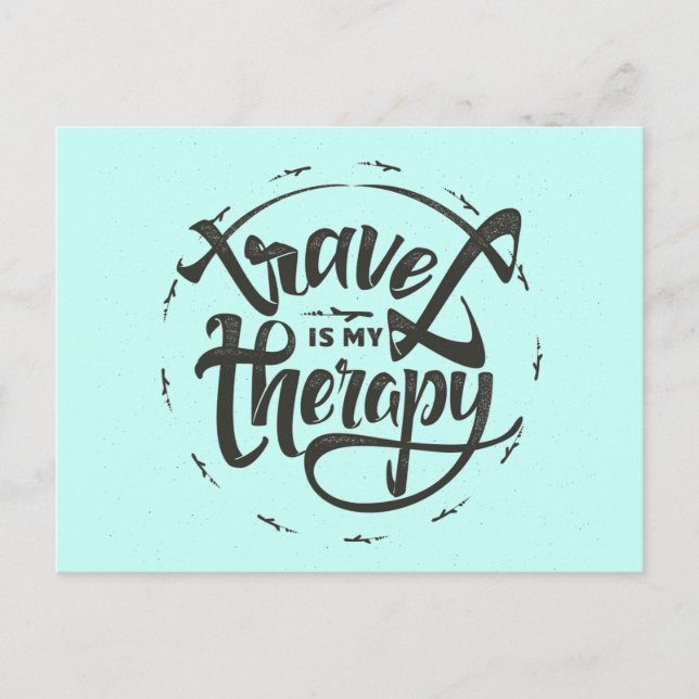 Postal Viajar es mi terapia (Anverso)