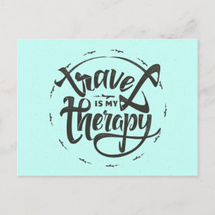 Postal Viajar es mi terapia