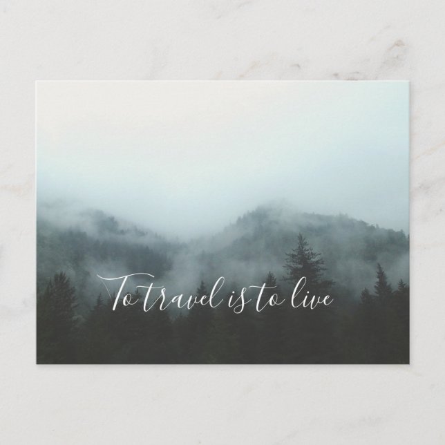 Postal Viajar es vivir (Anverso)