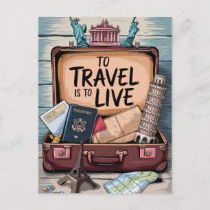 Postal Viajar es vivir