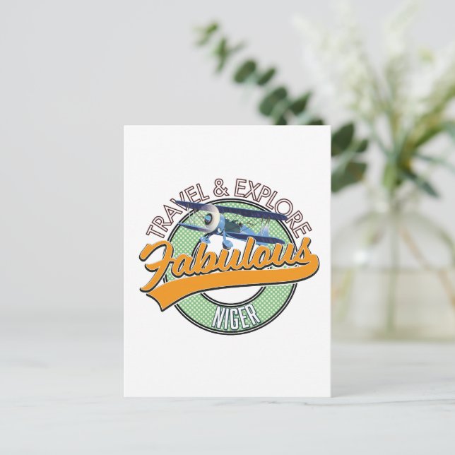 Postal viajar explorar fabuloso logotipo de Níger (Anverso de pie)