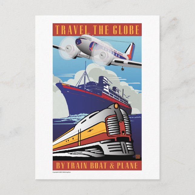 Postal VIAJAR-Viajar al globo (Anverso)