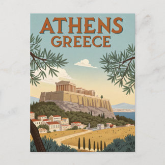 Postal Viaje a Atenas Vintage