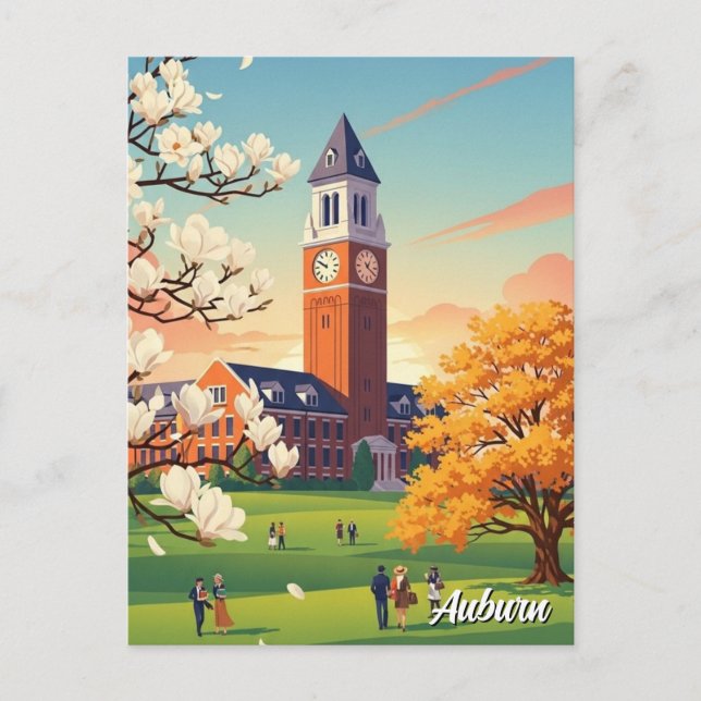 Postal Viaje a Auburn Alabama (Anverso)