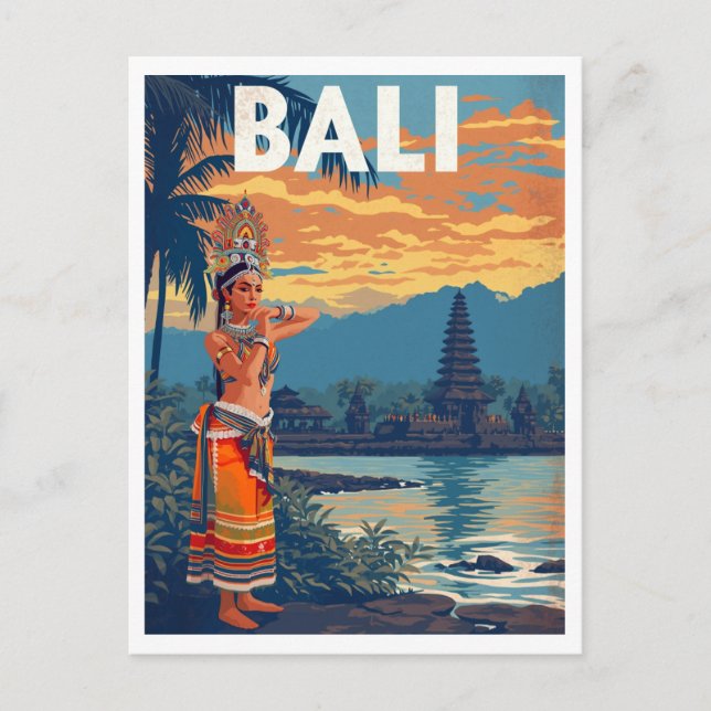 Postal Viaje a Bali, Indonesia (Anverso)