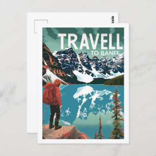 Postal Viaje a Banff Canada Vintage Famous Travel Place
