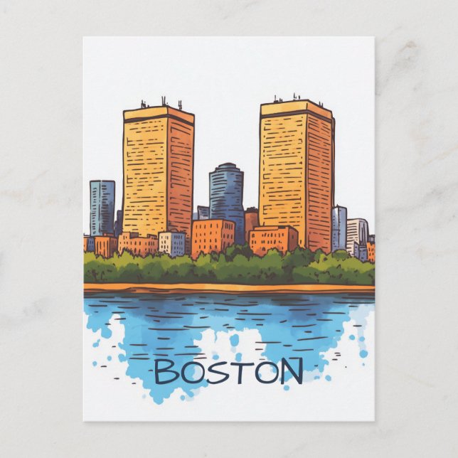 Postal Viaje a Boston MA EE. UU. (Anverso)