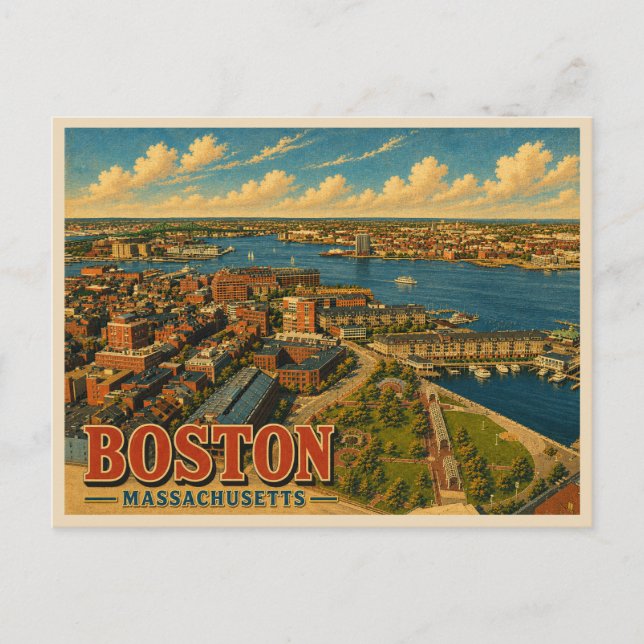 Postal Viaje a Boston Massachusetts (Anverso)