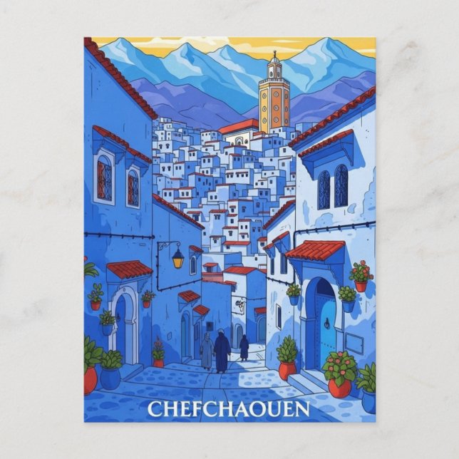 Postal Viaje a Chefchaouen Marruecos (Anverso)