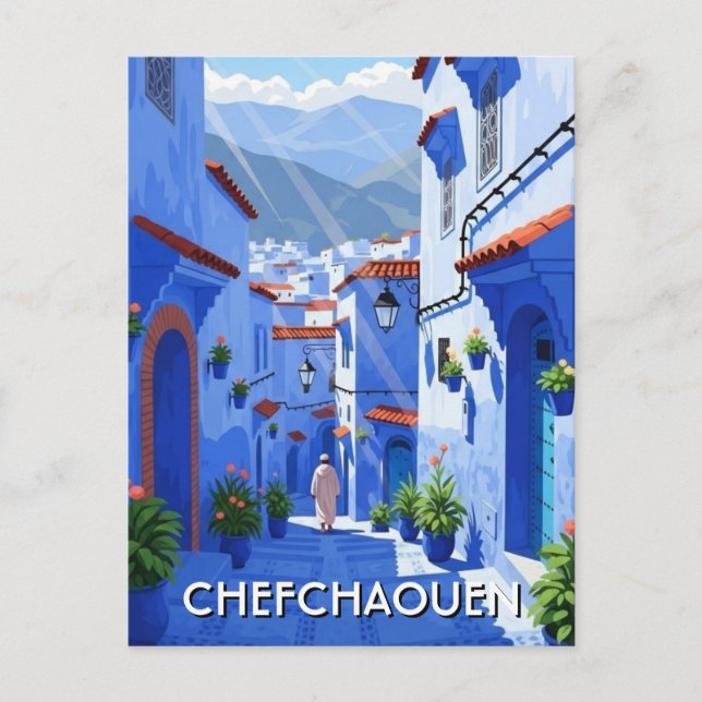 Postal Viaje a Chefchaouen Marruecos (Anverso)