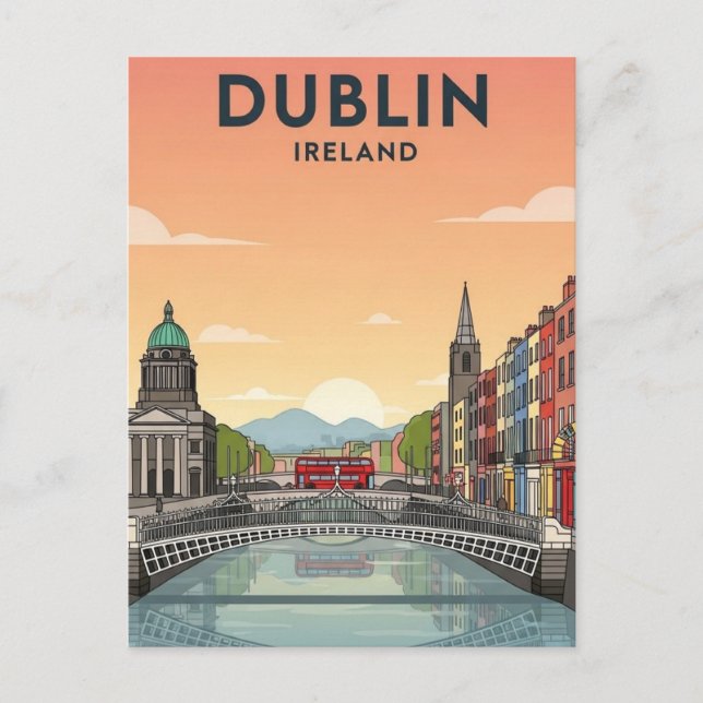 Postal Viaje a Dublín Irlanda (Anverso)