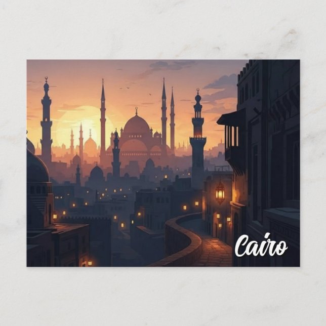 Postal Viaje a El Cairo Egipto (Anverso)