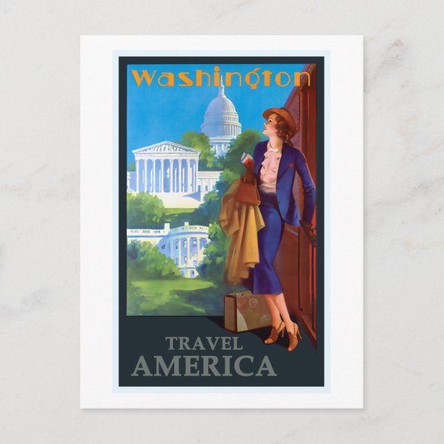 Postal Viaje a Estados Unidos por el Capitolio de Washing (Anverso)