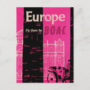 Postal Viaje a Europa de Vintage