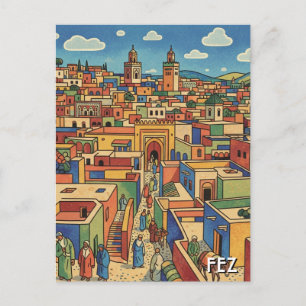 Postal Viaje a Fez Marruecos