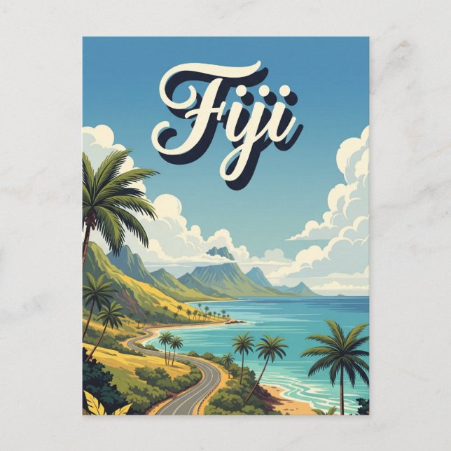 Postal Viaje a Fiji Vintage (Anverso)
