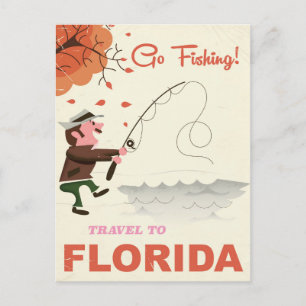 Postal Viaje a Florida impresión vintage de pesca
