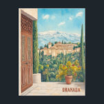 Postal Viaje a Granada España<br><div class="desc">Esta postal de viaje,  en estilo ilustracion digital,  inspirada en la Alhambra de Granada España.</div>