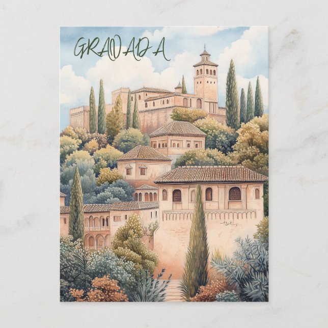 Postal Viaje a Granada España (Anverso)