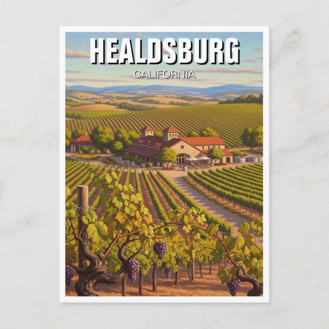 Postal Viaje a Healdsburg California (Anverso)