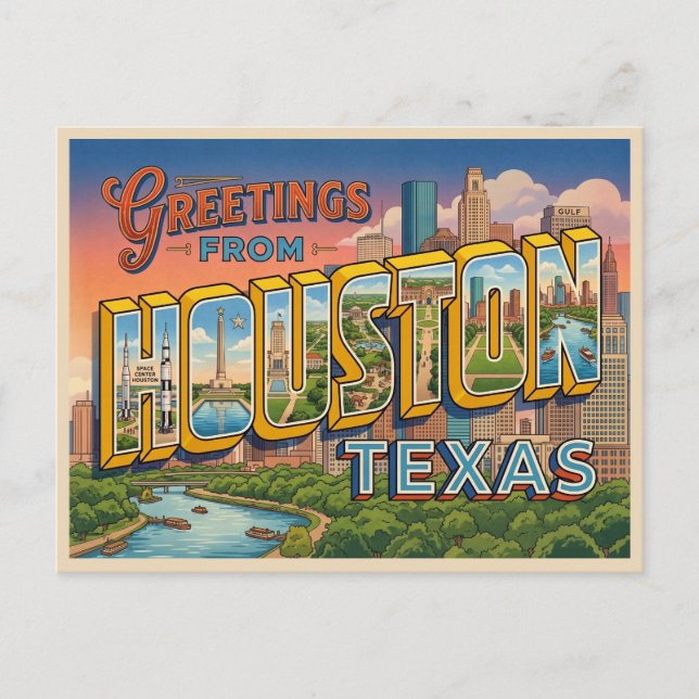Postal Viaje a Houston Texas (Anverso)
