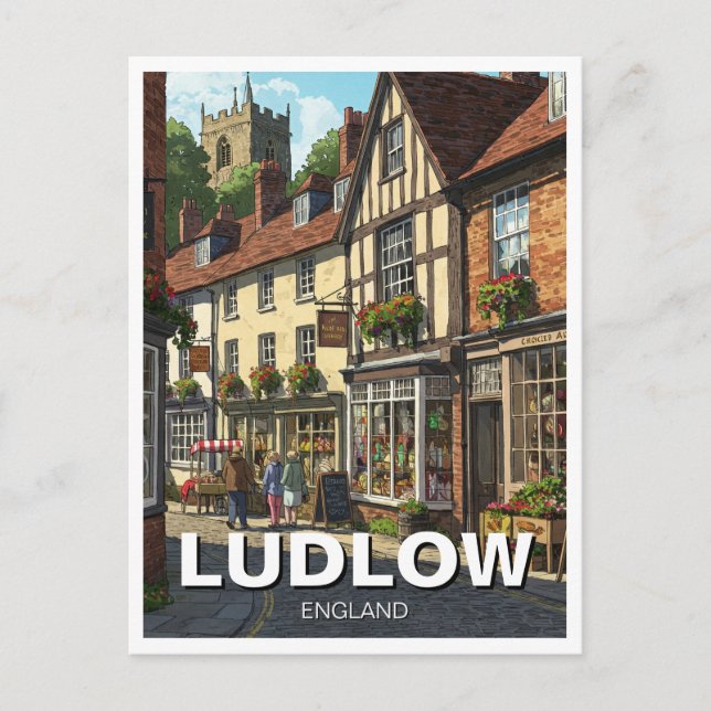 Postal Viaje a Inglaterra Ludlow (Anverso)