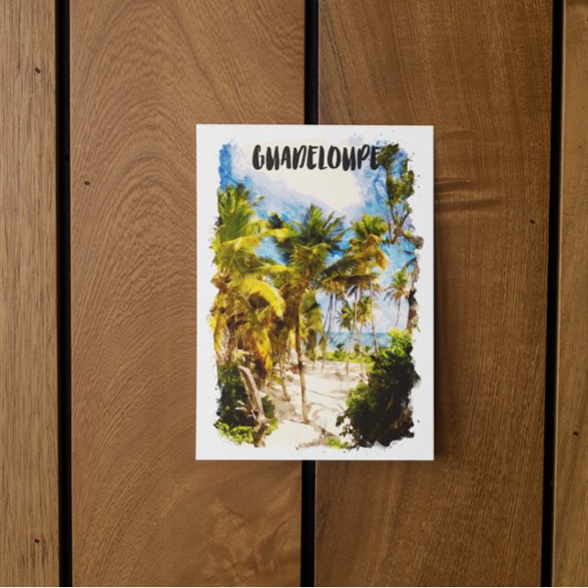 Postal Viaje a isla tropical del Caribe de Guadalupe (tropical guadeloupe caribbean island postcard)