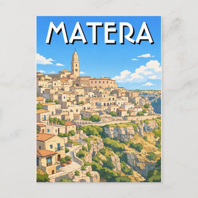 Postal Viaje a Italia Matera (Anverso)