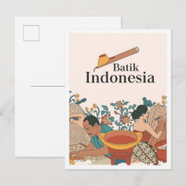 Postal Viaje a Java con Batik Indonesia