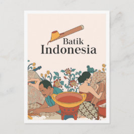 Postal Viaje a Java con Batik Indonesia