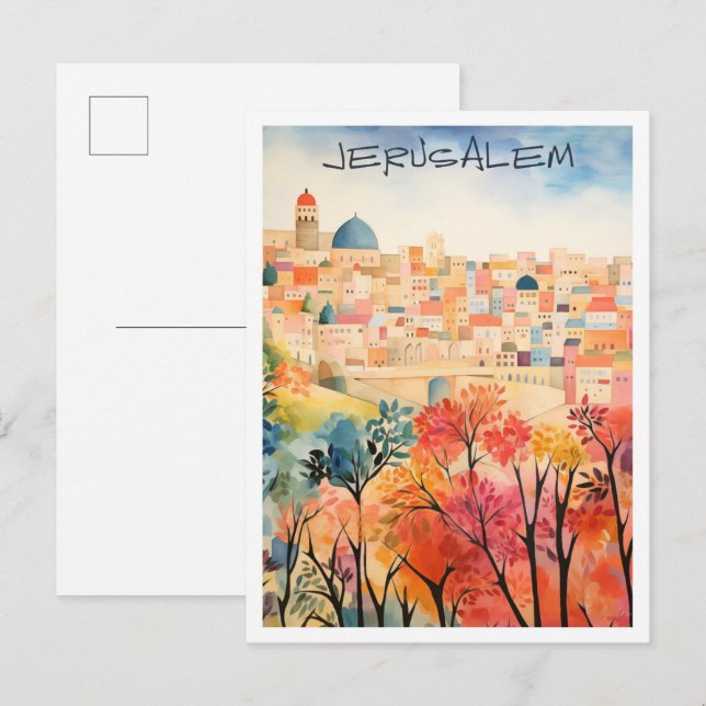 Postal Viaje a Jerusalén (Anverso / Reverso)
