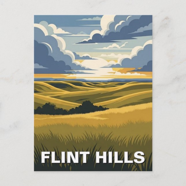 Postal Viaje a Kansas Flint Hills (Anverso)